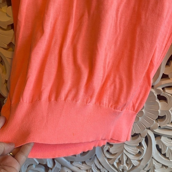 J. Crew Neon Pink Peach Lightweight Sweater XS - Picture 5 of 7